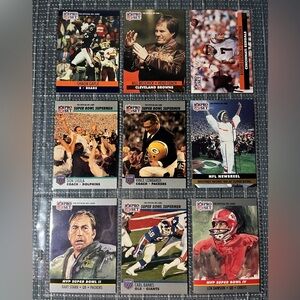 🏈 Vintage Coaches & Players  NFL National Football League Trading Cards, Qty 9